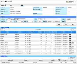 プロジェクト別予定入力